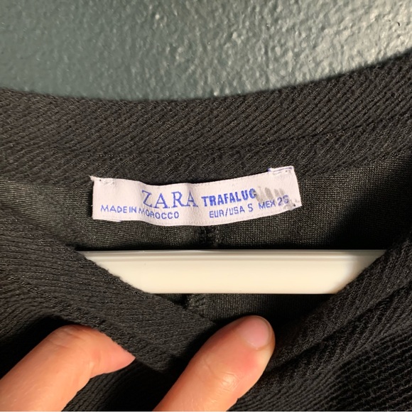 ZARA Trafaluc Black Dress with slogan strap Awesome Hit size Small - Picture 5 of 5